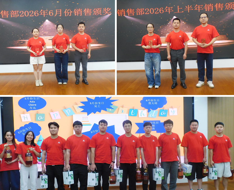 Sales achievement awards presented & first-half employee birthday celebrations